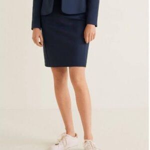 MANGO Basics Navy Pencil Skirt